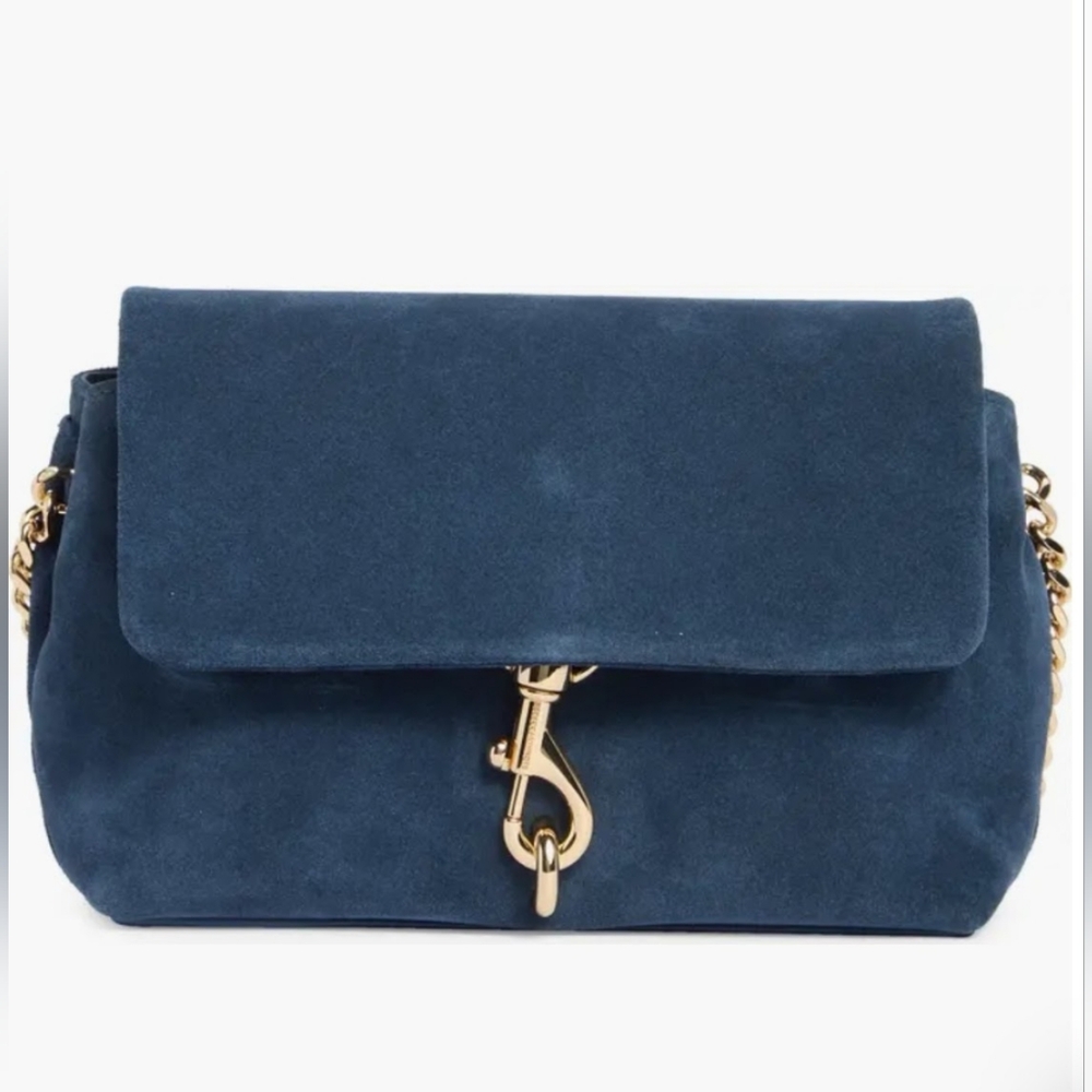 (1770) NWT REBECCA MINKOFF Edie Suede Flap Crossbody
